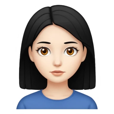 professional with white skin, straight hair black, brown eyes, woman sticker