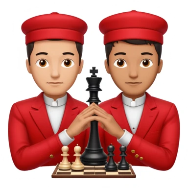 man chess players in red outfits sticker