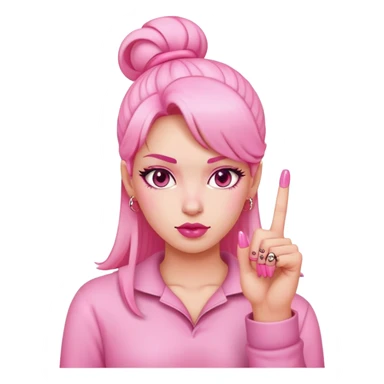 pink girly middle finger sticker