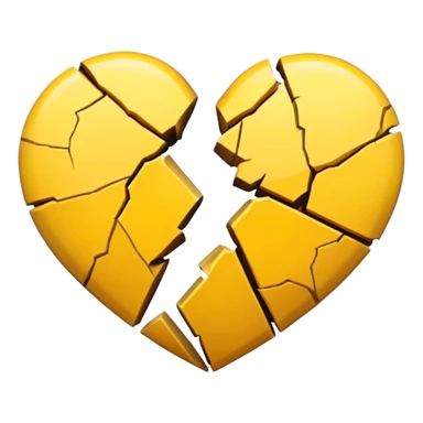Yellow color broken heart  sticker