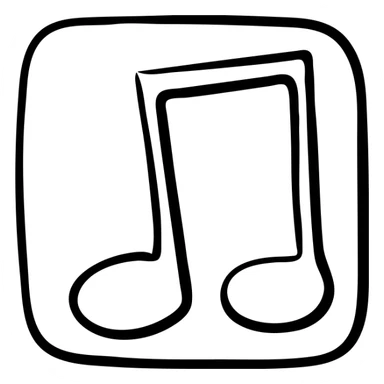 music icon square shape hand drawn black outline sticker