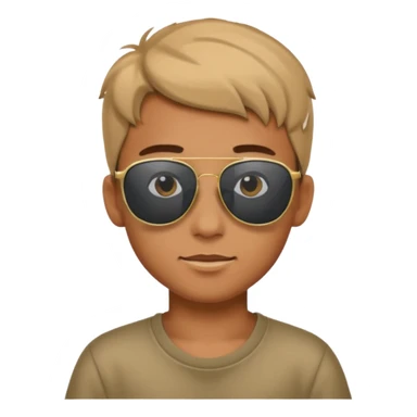 boy sunglasses on upper head sticker