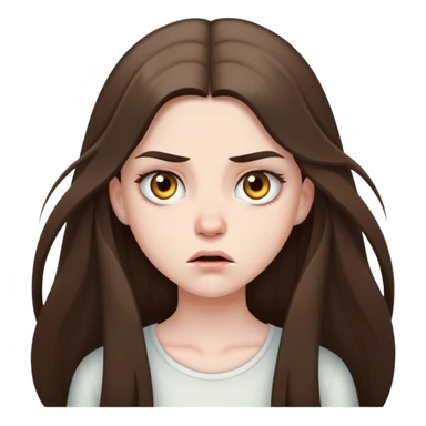  beautiful pale brunette girl with long hair pissed off eyes around sticker