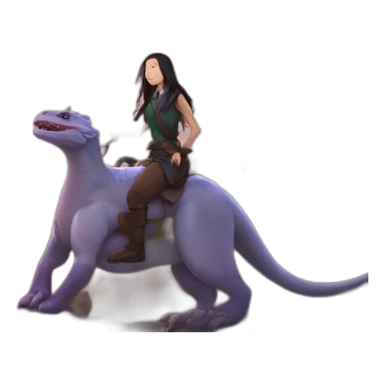 Nezuko sur dinosaure sur un dragon sticker