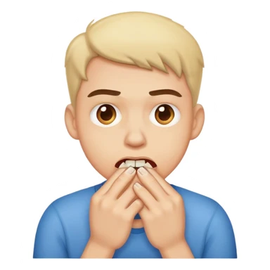 Nervous cute nail biting sticker