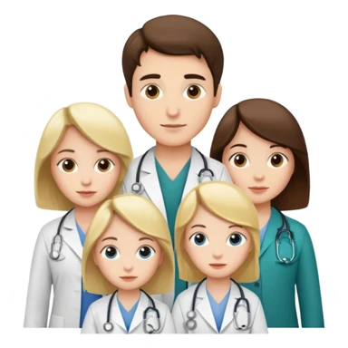 4 doctors. 3 girls 1 boy sticker