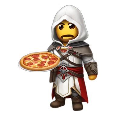 Ezio-auditore-eating-pizza sticker