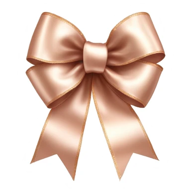 Realistic isolated rose gold shiny silk ribbon bow with edges of the bow lined with white fur. sticker