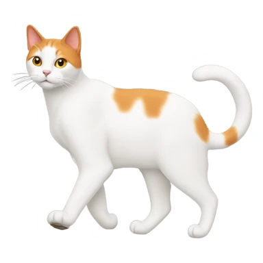 white and orange cat walking sticker
