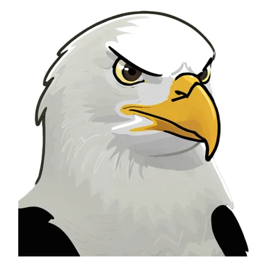 Bald eagle with American flag in background  sticker