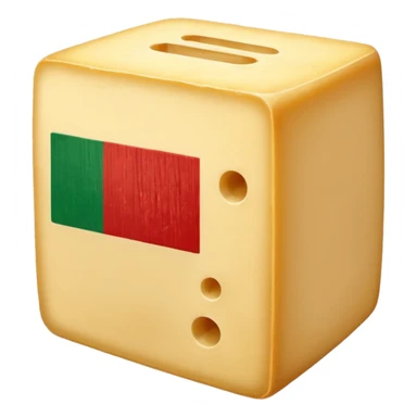 Parmigiano block with Italian flag stuck into it sticker