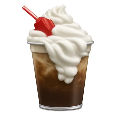 Coke float in cup and with staw sticker