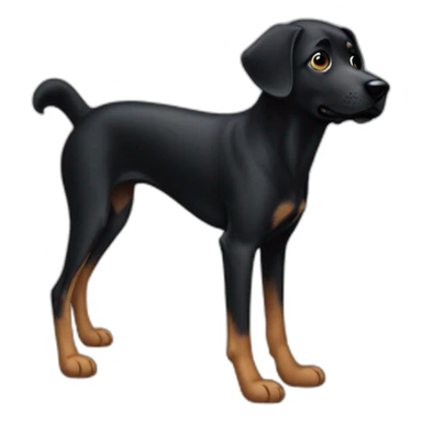 leg of black dog sticker