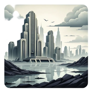 Gloomy Dystopian Apocalyptic Aesthetic Scenery Deco sticker