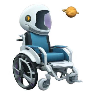 Futuristic wheelchair in space sticker