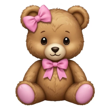 Cute teddy bear with a pink bow. sticker