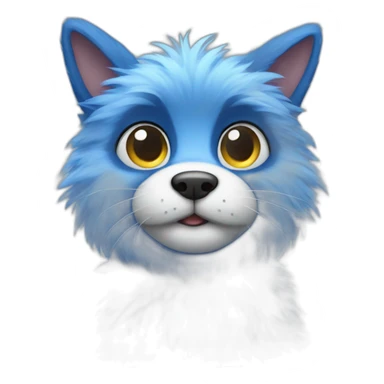 blue furry sticker