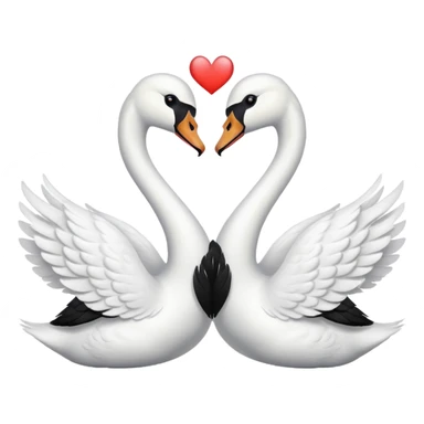 Two swan making a heart 💗 emoji sticker