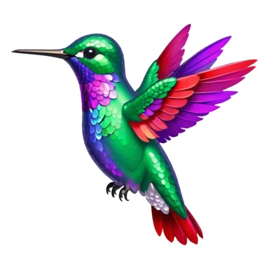 hummingbird with red and purple with glitter sticker
