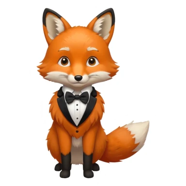 red fox wearing bow ties sticker