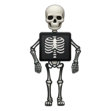 skeleton-looking-at-watch sticker