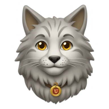 Un chat sur un loup sticker