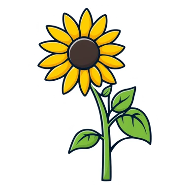 sunflower with a face sticker