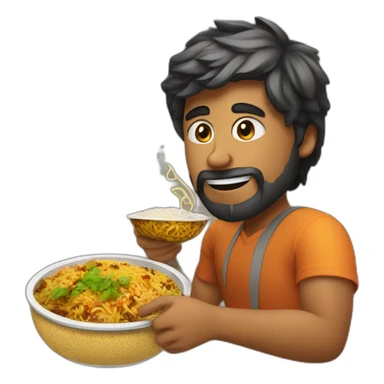 techie coding & eating biryani sticker