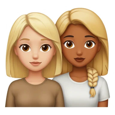 Best friends blond girl and brown girl sticker