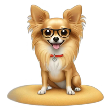Long hair sand chihuahua lifeguard sticker