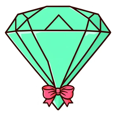 diamond with ribbon sticker