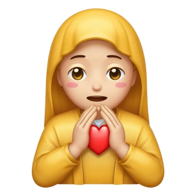 Emoji that is crying with praying hands and Heart eyes sticker