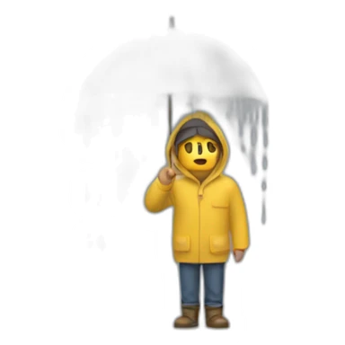 Homme dépressif sous la pluie sticker