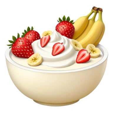 Yogurt bowl with strawberries and bananas sticker