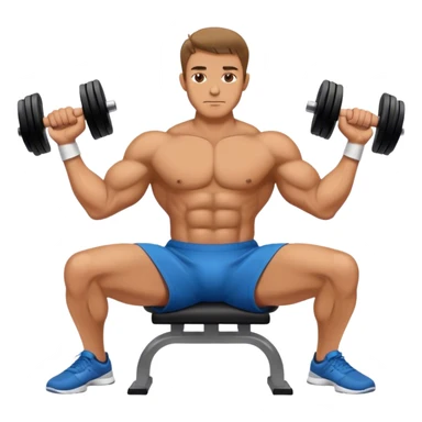 man seated weighted wrist curl sticker