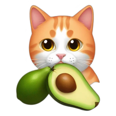 cat with avocado and salmon sticker
