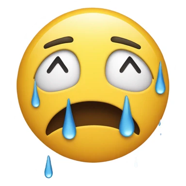 A crying emoji with a broken heart sticker