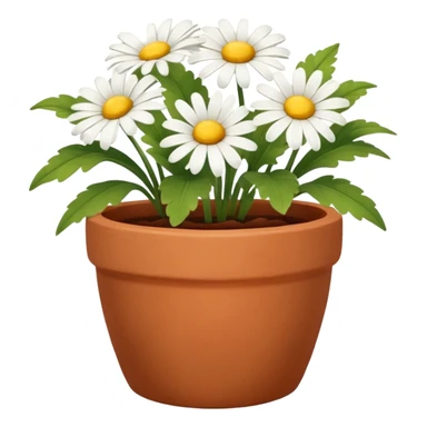 Small pot with blooming daisies sticker