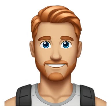 fitness man blue eyes slick copper hair sticker