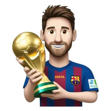 messi holding world cup trophy sticker