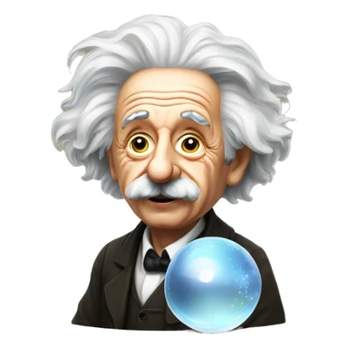 Albert Einstein with crystal ball sticker