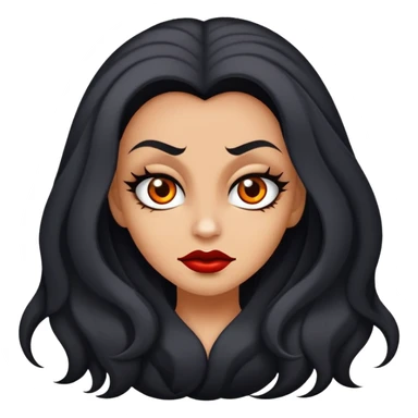 Faça uma vampira, do gênero feminino, cabelos longos preto, mas não tanto, olhos castanhos escuros marcantes, e uma mordida no rosto ou pescoço  sticker
