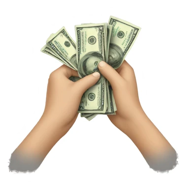 Hands with money sticker