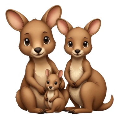 Maman et bébé kangourou sticker