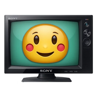 старый черный телевизор Sony с ярко зеленым пиксельным экраном  sticker