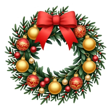 New Year's wreath sticker