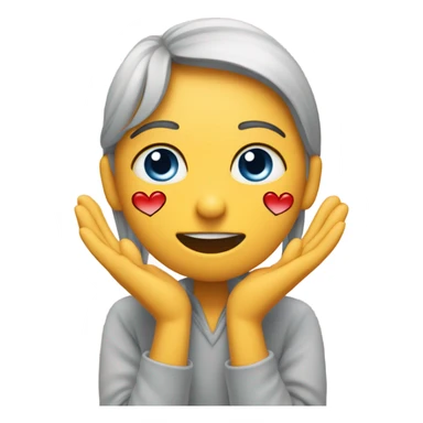 Cara casi llorando haciendo un corazón  sticker