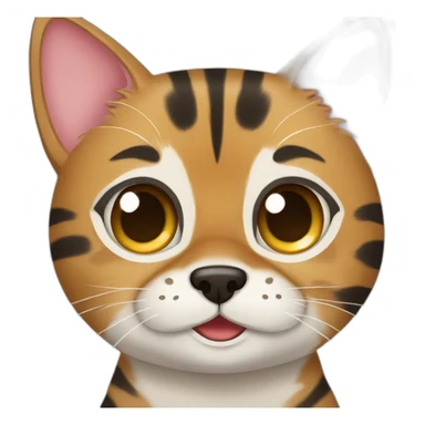 Bengal cat + Pomsky dog  sticker