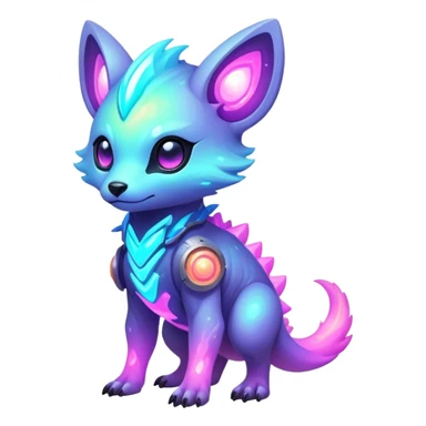Epic Edgy Cute Colorful Pastel Nebula Modern Vernid-Protogen-creature-animal, full body sticker