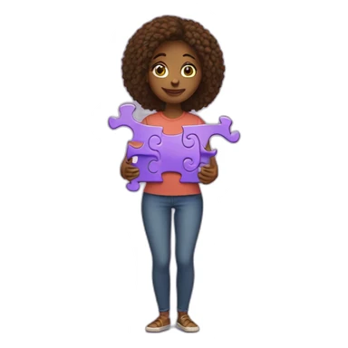 puzzle in her hands sticker